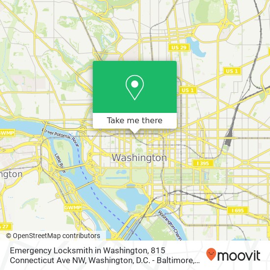 Mapa de Emergency Locksmith in Washington, 815 Connecticut Ave NW