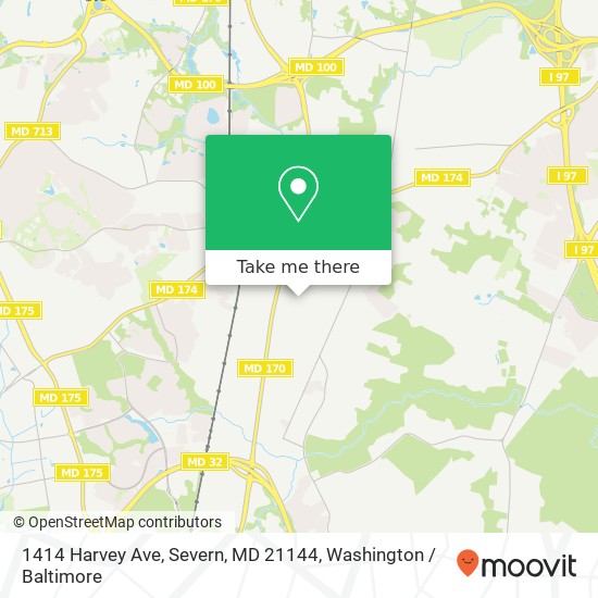 Mapa de 1414 Harvey Ave, Severn, MD 21144