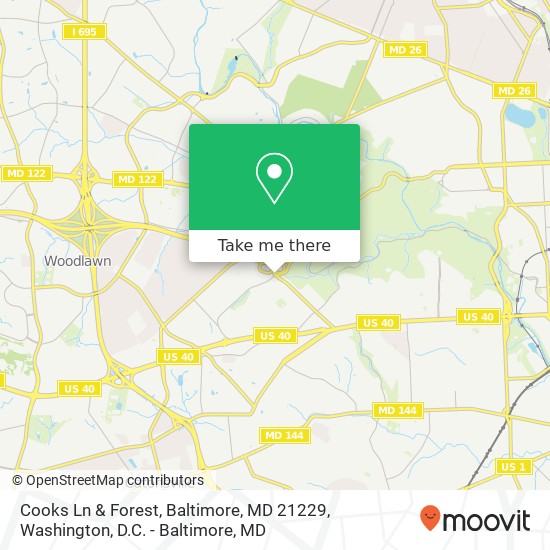 Mapa de Cooks Ln & Forest, Baltimore, MD 21229