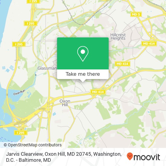 Mapa de Jarvis Clearview, Oxon Hill, MD 20745