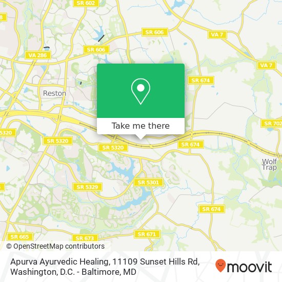 Apurva Ayurvedic Healing, 11109 Sunset Hills Rd map