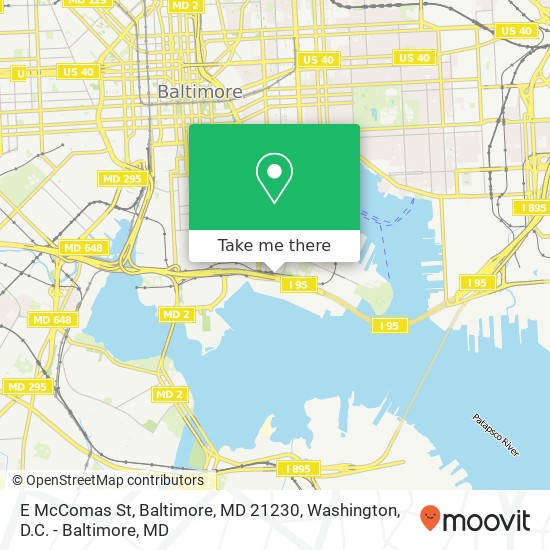Mapa de E McComas St, Baltimore, MD 21230