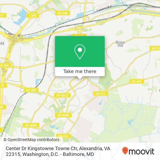 Mapa de Center Dr Kingstowne Towne Ctr, Alexandria, VA 22315