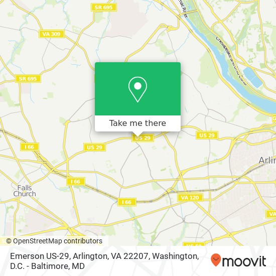 Mapa de Emerson US-29, Arlington, VA 22207
