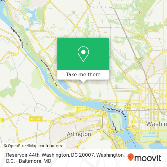 Reservoir 44th, Washington, DC 20007 map