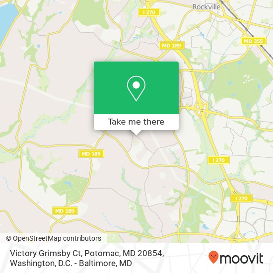 Victory Grimsby Ct, Potomac, MD 20854 map