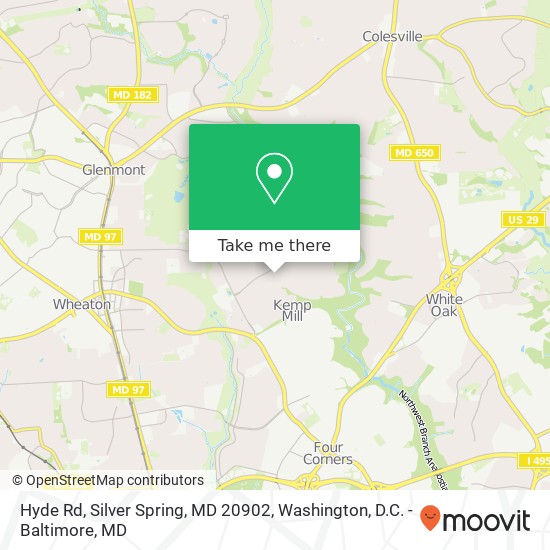 Hyde Rd, Silver Spring, MD 20902 map