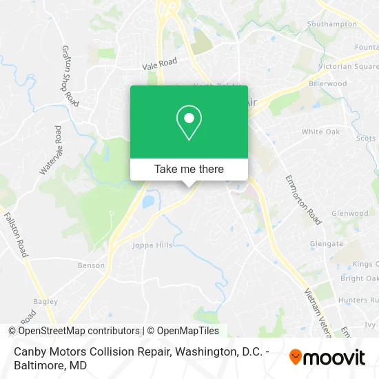 Mapa de Canby Motors Collision Repair