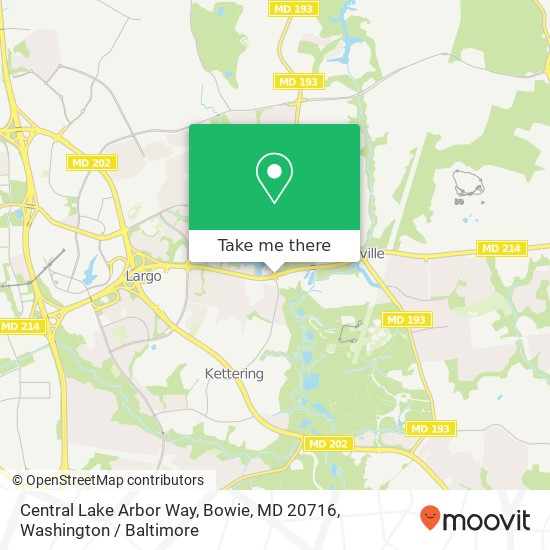 Mapa de Central Lake Arbor Way, Bowie, MD 20716