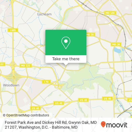 Forest Park Ave and Dickey Hill Rd, Gwynn Oak, MD 21207 map