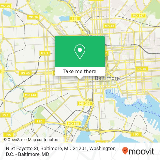 N St Fayette St, Baltimore, MD 21201 map