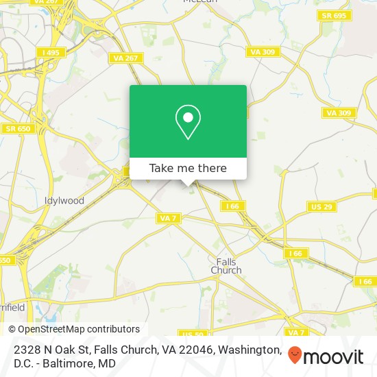 Mapa de 2328 N Oak St, Falls Church, VA 22046