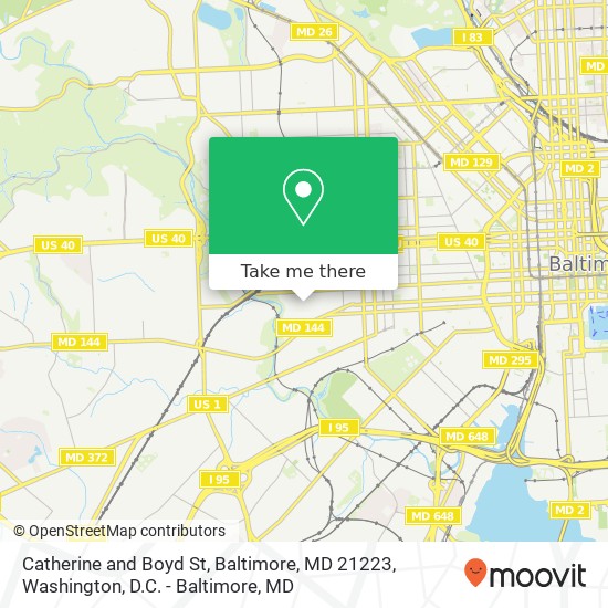 Mapa de Catherine and Boyd St, Baltimore, MD 21223