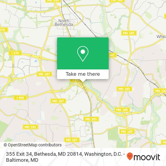 Mapa de 355 Exit 34, Bethesda, MD 20814