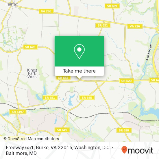 Mapa de Freeway 651, Burke, VA 22015