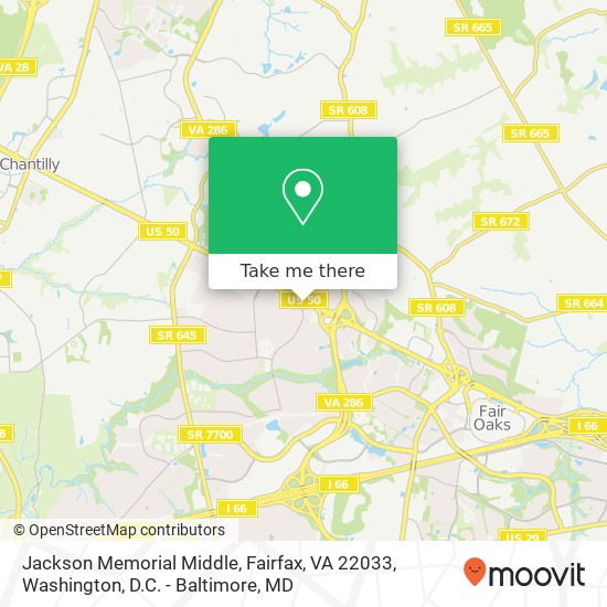 Jackson Memorial Middle, Fairfax, VA 22033 map