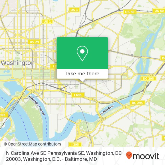 Mapa de N Carolina Ave SE Pennsylvania SE, Washington, DC 20003