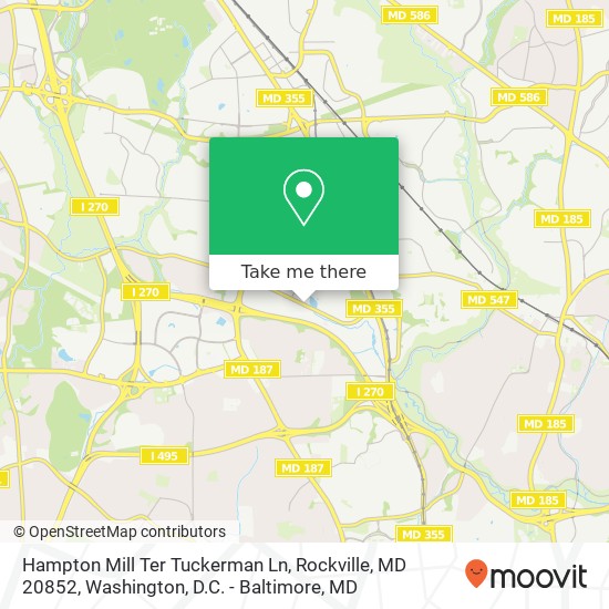 Hampton Mill Ter Tuckerman Ln, Rockville, MD 20852 map