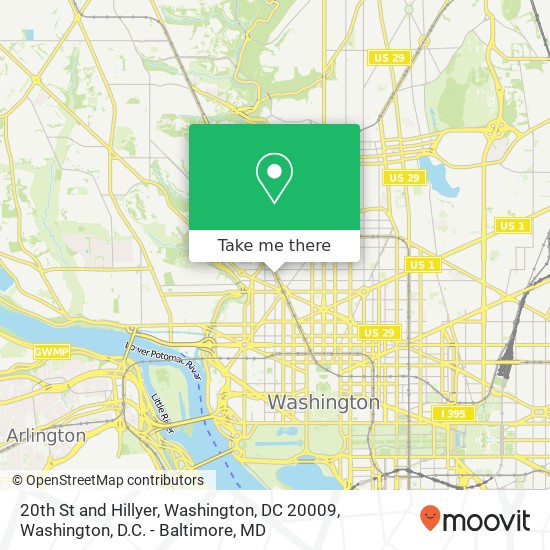 Mapa de 20th St and Hillyer, Washington, DC 20009