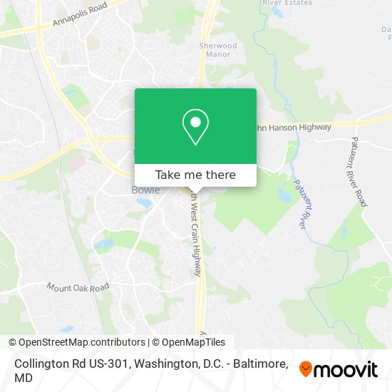 Collington Rd US-301 map