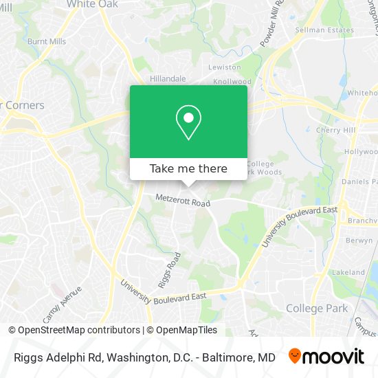 Riggs Adelphi Rd map