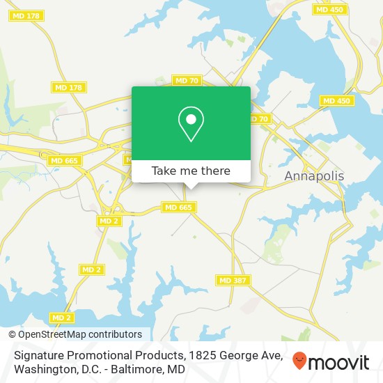 Mapa de Signature Promotional Products, 1825 George Ave