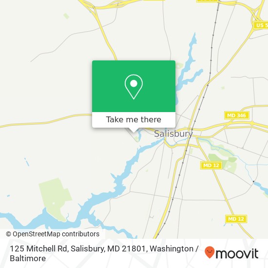 Mapa de 125 Mitchell Rd, Salisbury, MD 21801