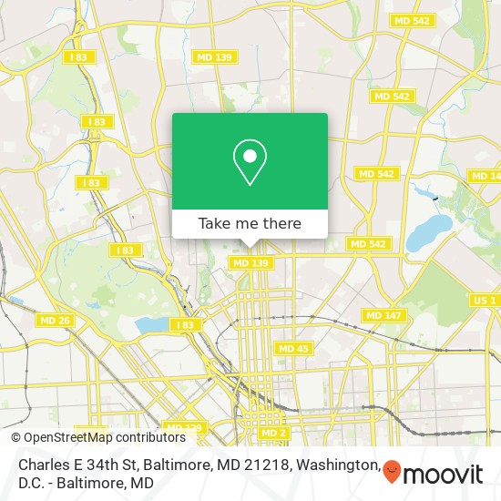 Mapa de Charles E 34th St, Baltimore, MD 21218