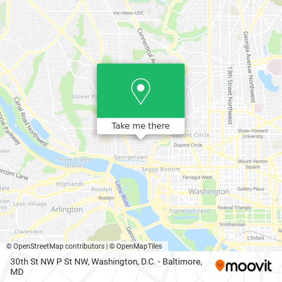 Mapa de 30th St NW P St NW