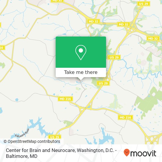 Mapa de Center for Brain and Neurocare, 7625 Maple Lawn Blvd
