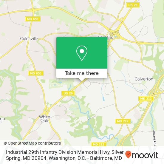 Mapa de Industrial 29th Infantry Division Memorial Hwy, Silver Spring, MD 20904