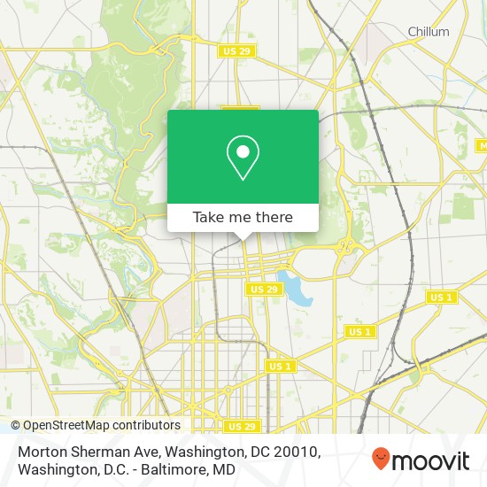 Morton Sherman Ave, Washington, DC 20010 map