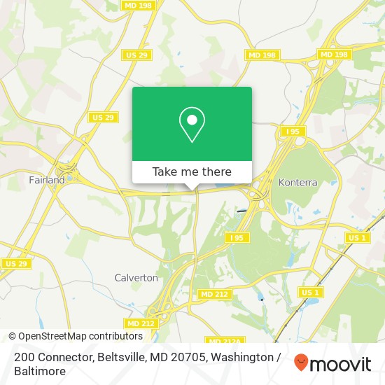 Mapa de 200 Connector, Beltsville, MD 20705