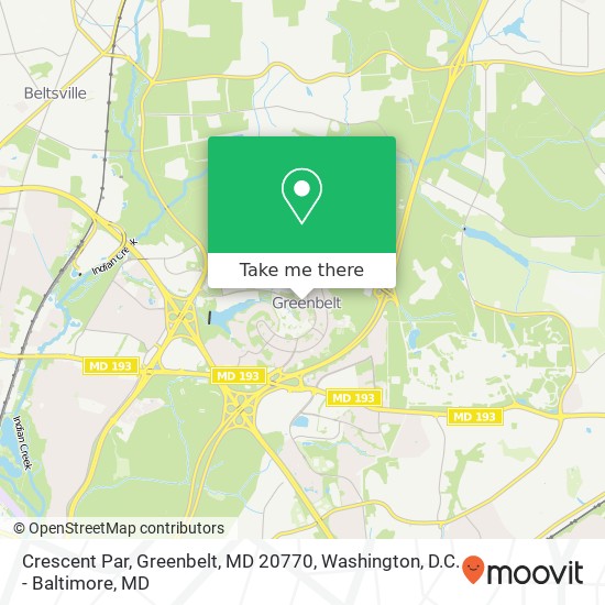 Mapa de Crescent Par, Greenbelt, MD 20770