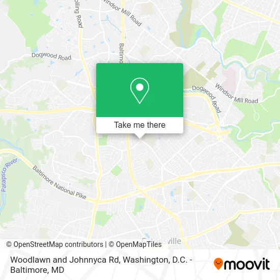 Woodlawn and Johnnyca Rd map