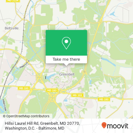 Mapa de Hillsi Laurel Hill Rd, Greenbelt, MD 20770