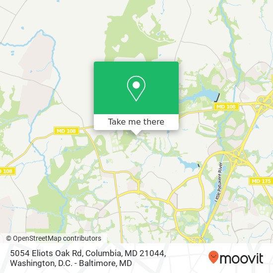 Mapa de 5054 Eliots Oak Rd, Columbia, MD 21044