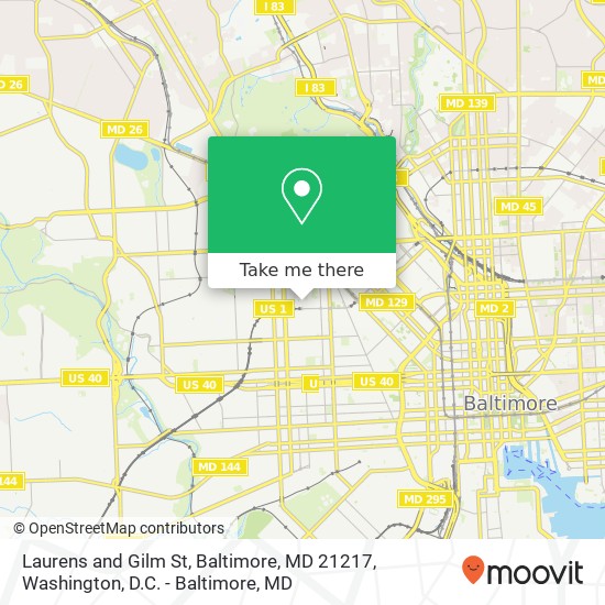 Mapa de Laurens and Gilm St, Baltimore, MD 21217