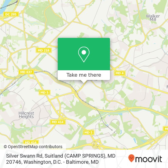 Silver Swann Rd, Suitland (CAMP SPRINGS), MD 20746 map