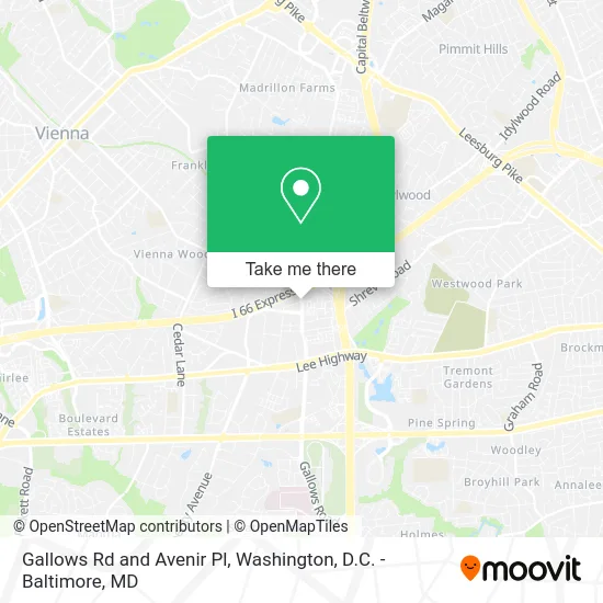 Gallows Rd and Avenir Pl map