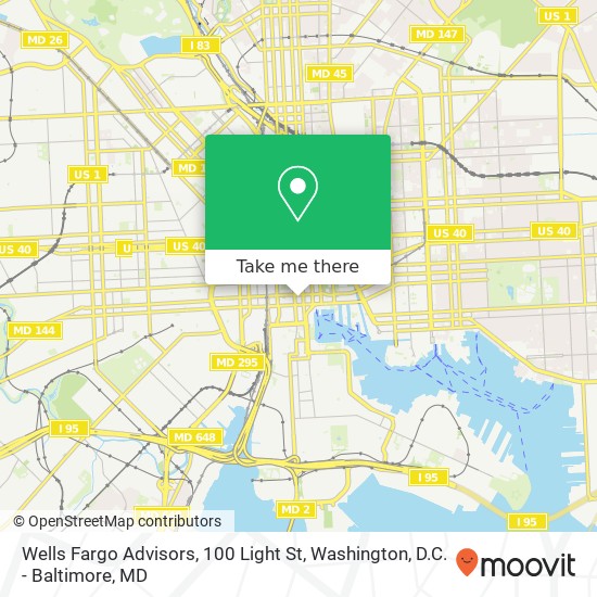 Wells Fargo Advisors, 100 Light St map