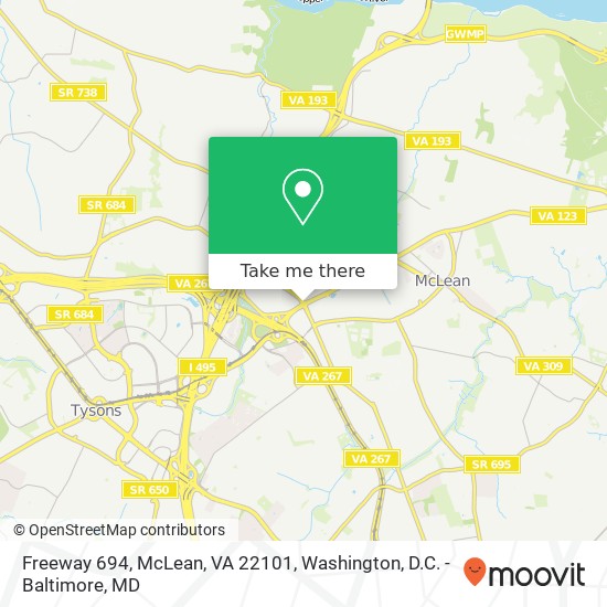 Mapa de Freeway 694, McLean, VA 22101