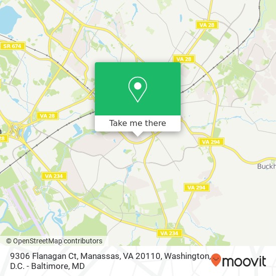 Mapa de 9306 Flanagan Ct, Manassas, VA 20110