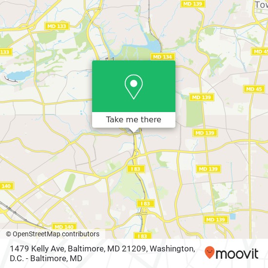 Mapa de 1479 Kelly Ave, Baltimore, MD 21209