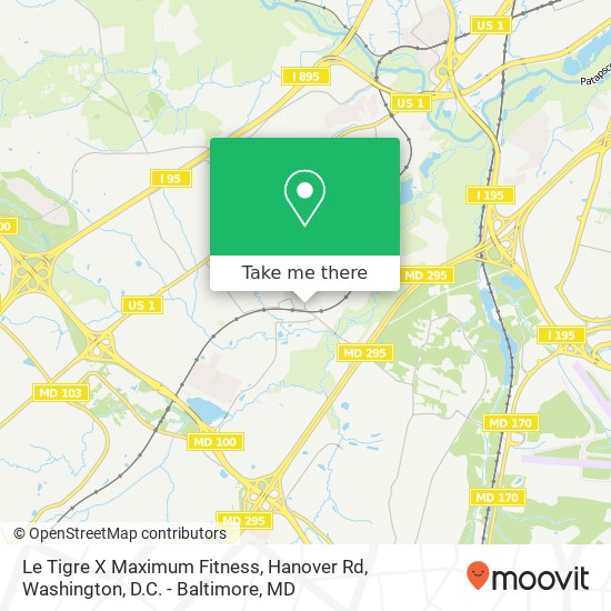 Mapa de Le Tigre X Maximum Fitness, Hanover Rd