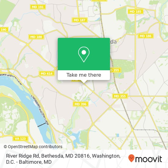 Mapa de River Ridge Rd, Bethesda, MD 20816