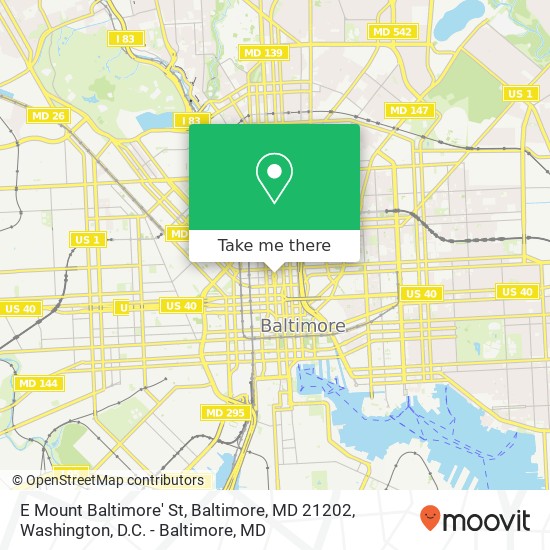 Mapa de E Mount Baltimore' St, Baltimore, MD 21202