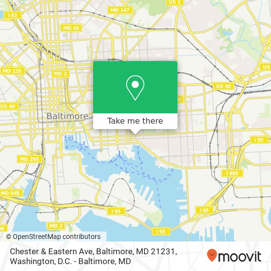Mapa de Chester & Eastern Ave, Baltimore, MD 21231