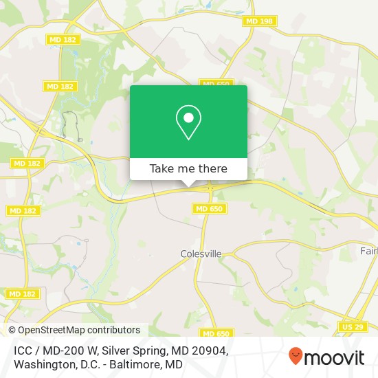 ICC / MD-200 W, Silver Spring, MD 20904 map