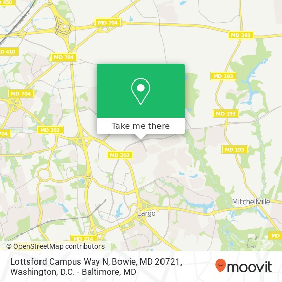 Mapa de Lottsford Campus Way N, Bowie, MD 20721